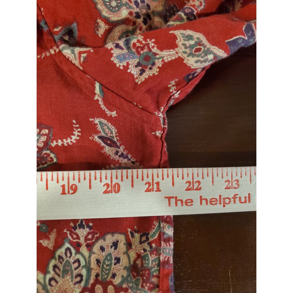 Vtg Lauren Ralph Lauren Flannel Embroidered Monogram Logo Button Sleep Shirt L - Picture 8 of 10